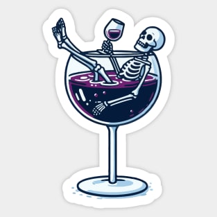 Skeleton in Wine Sticker